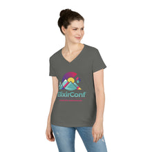 Load image into Gallery viewer, 2022 ElixirConf Ladies' V-Neck T-Shirt (front only)