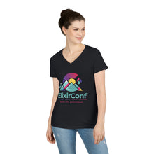 Load image into Gallery viewer, 2022 ElixirConf Ladies' V-Neck T-Shirt (front only)
