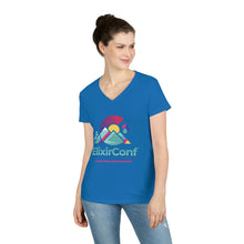 Load image into Gallery viewer, 2022 ElixirConf Ladies' V-Neck T-Shirt (front only)